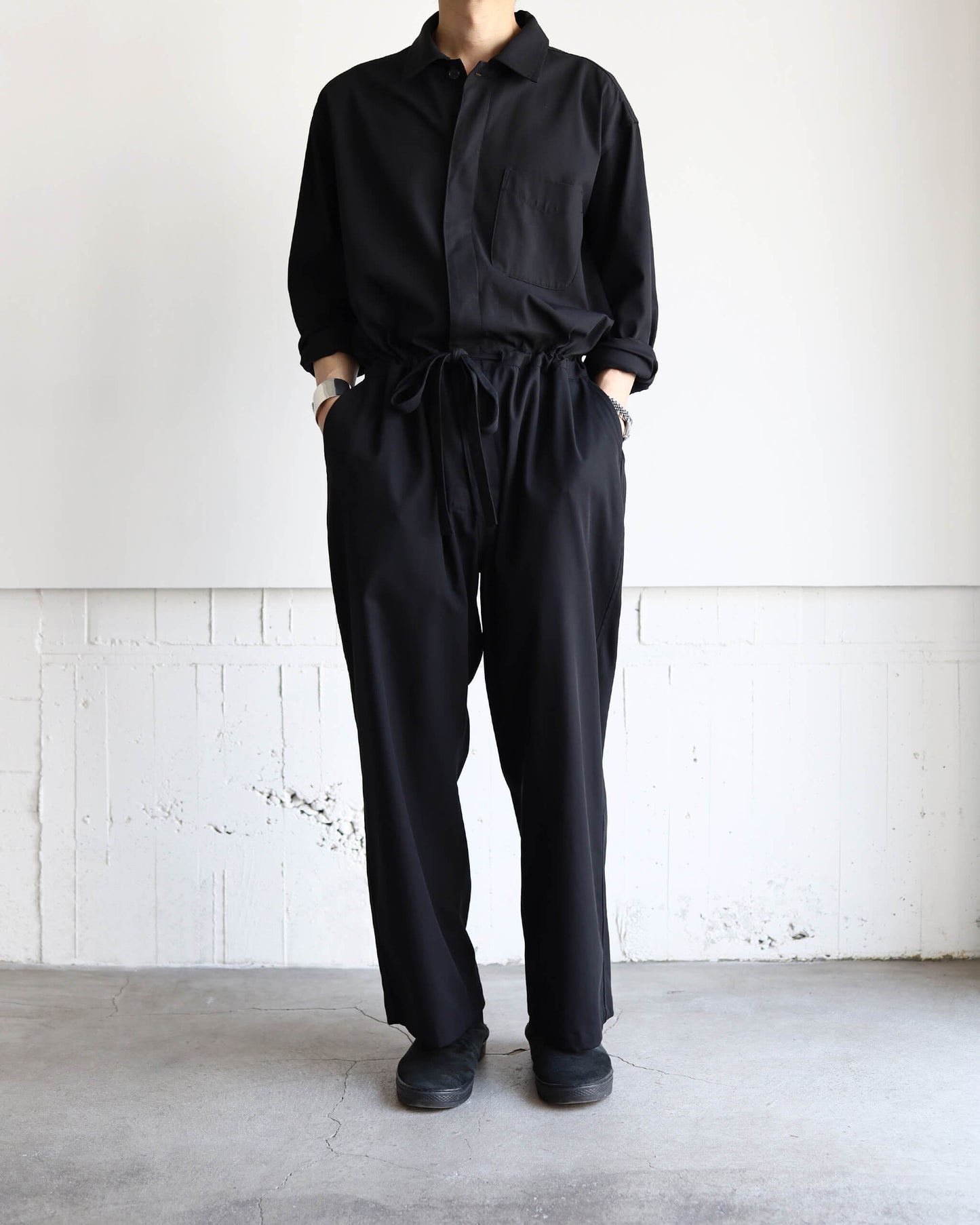 ALL IN ONE ORGANIC COTTON VOILE YARN TWILL "BLACK"