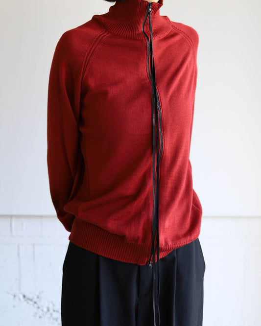 WG ZIP CARDIGAN "Bitter Red"