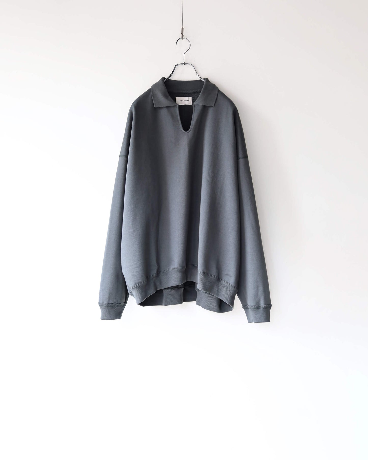 SKIPPER HUGE SWEAT ORGANIC COTTON HEAVY FLEECE "FOREST GRAY"