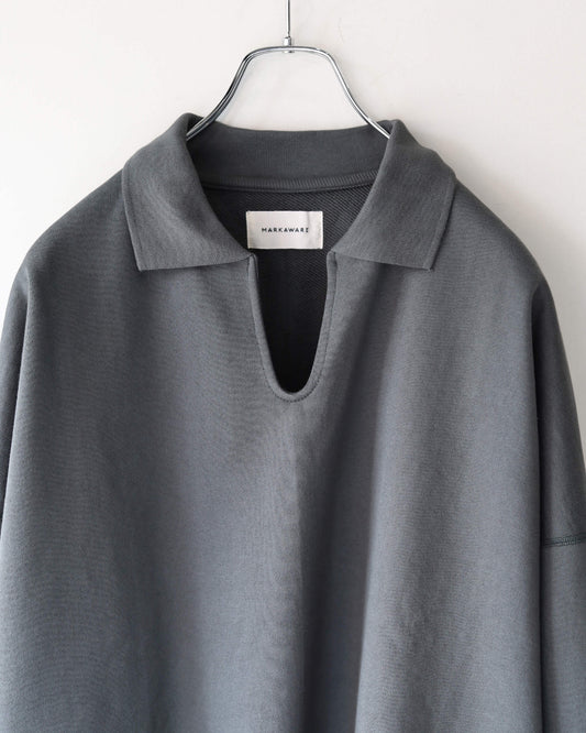 SKIPPER HUGE SWEAT ORGANIC COTTON HEAVY FLEECE "FOREST GRAY"