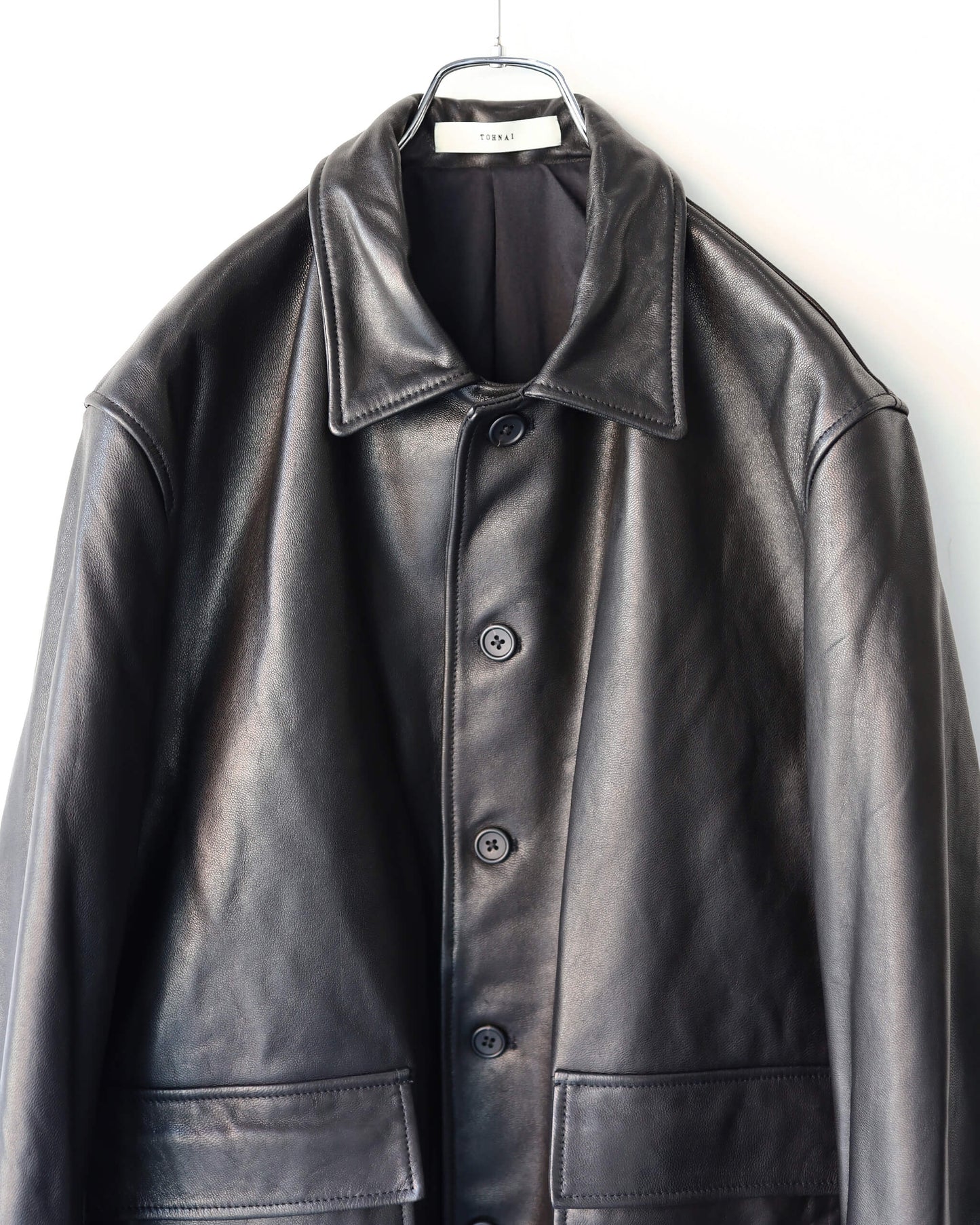 LEATHER WORK JACKET "BLACK"