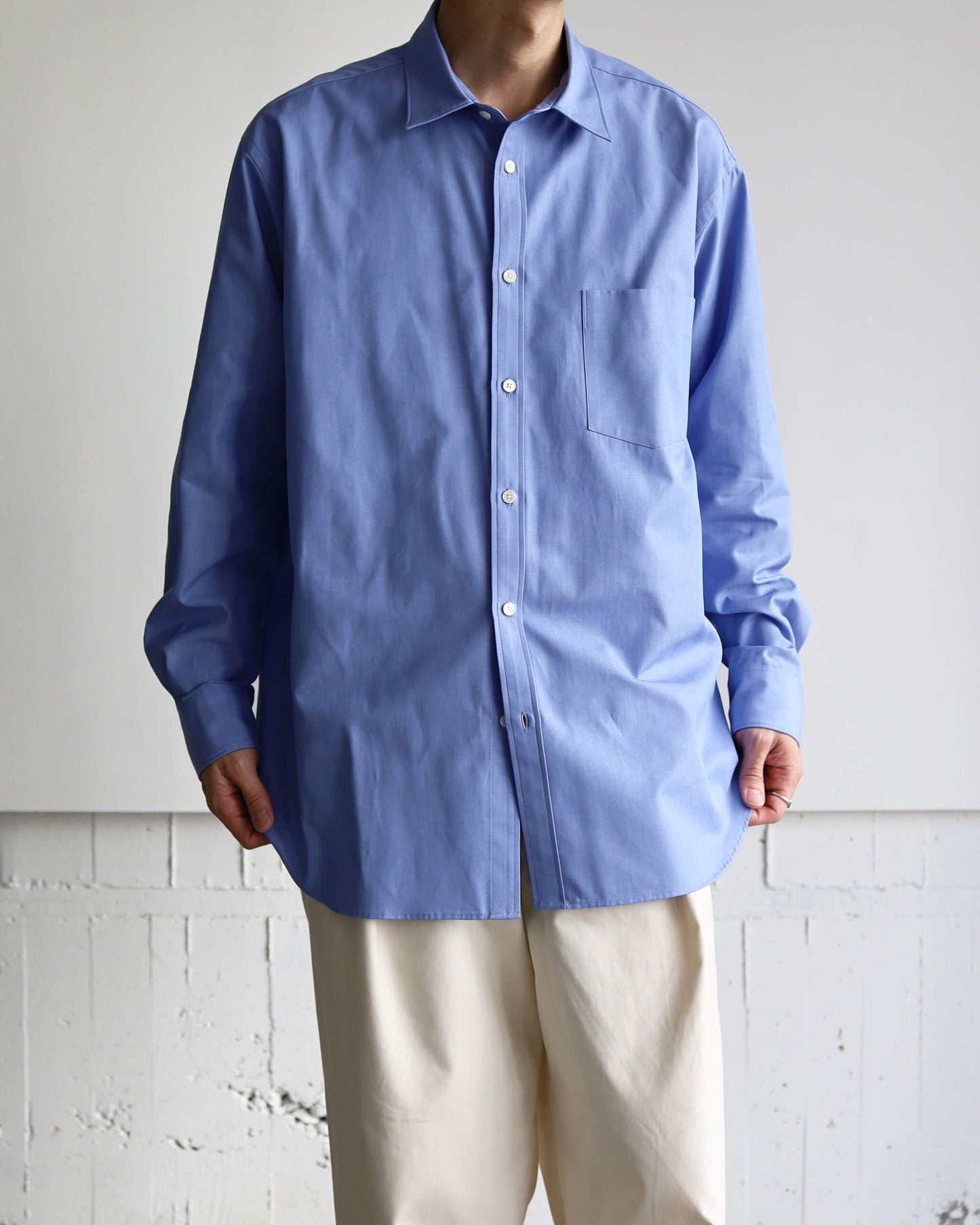 Simpson's poplin - R shirt "Wedgewood Blue"