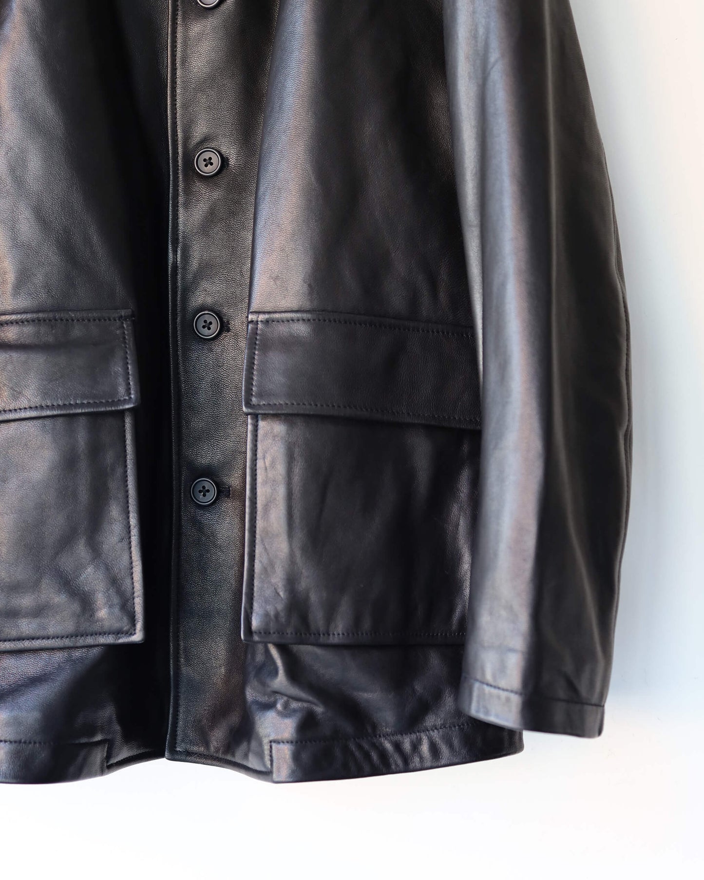 LEATHER WORK JACKET "BLACK"
