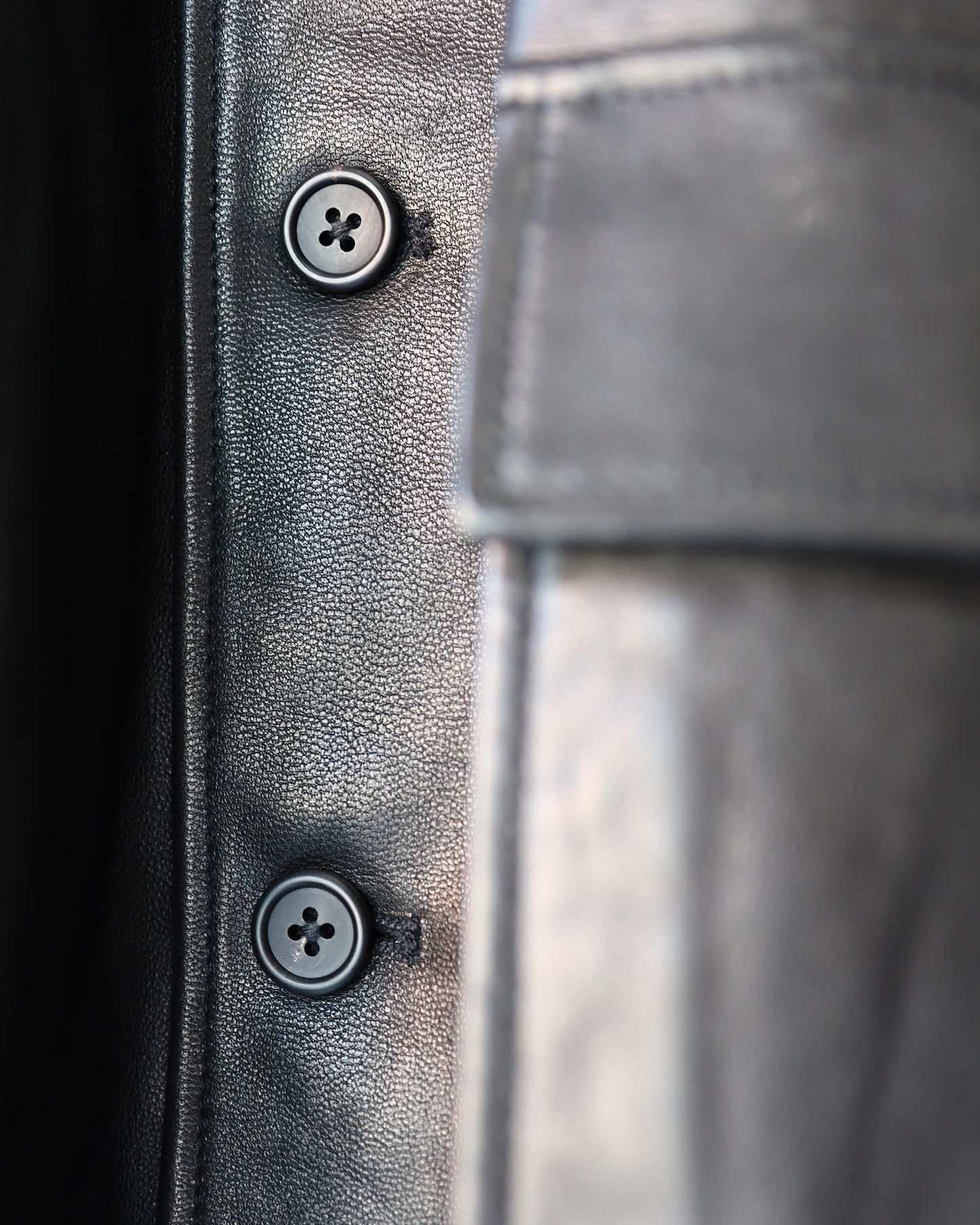 LEATHER WORK JACKET "BLACK"