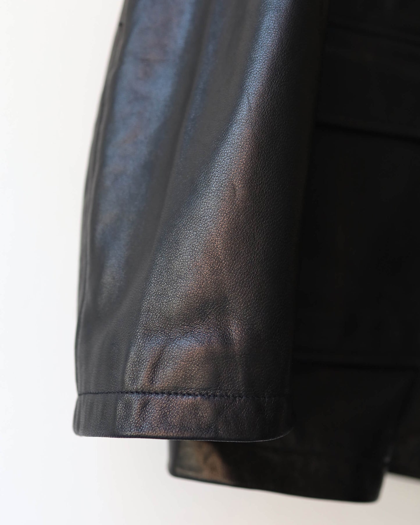 LEATHER WORK JACKET "BLACK"