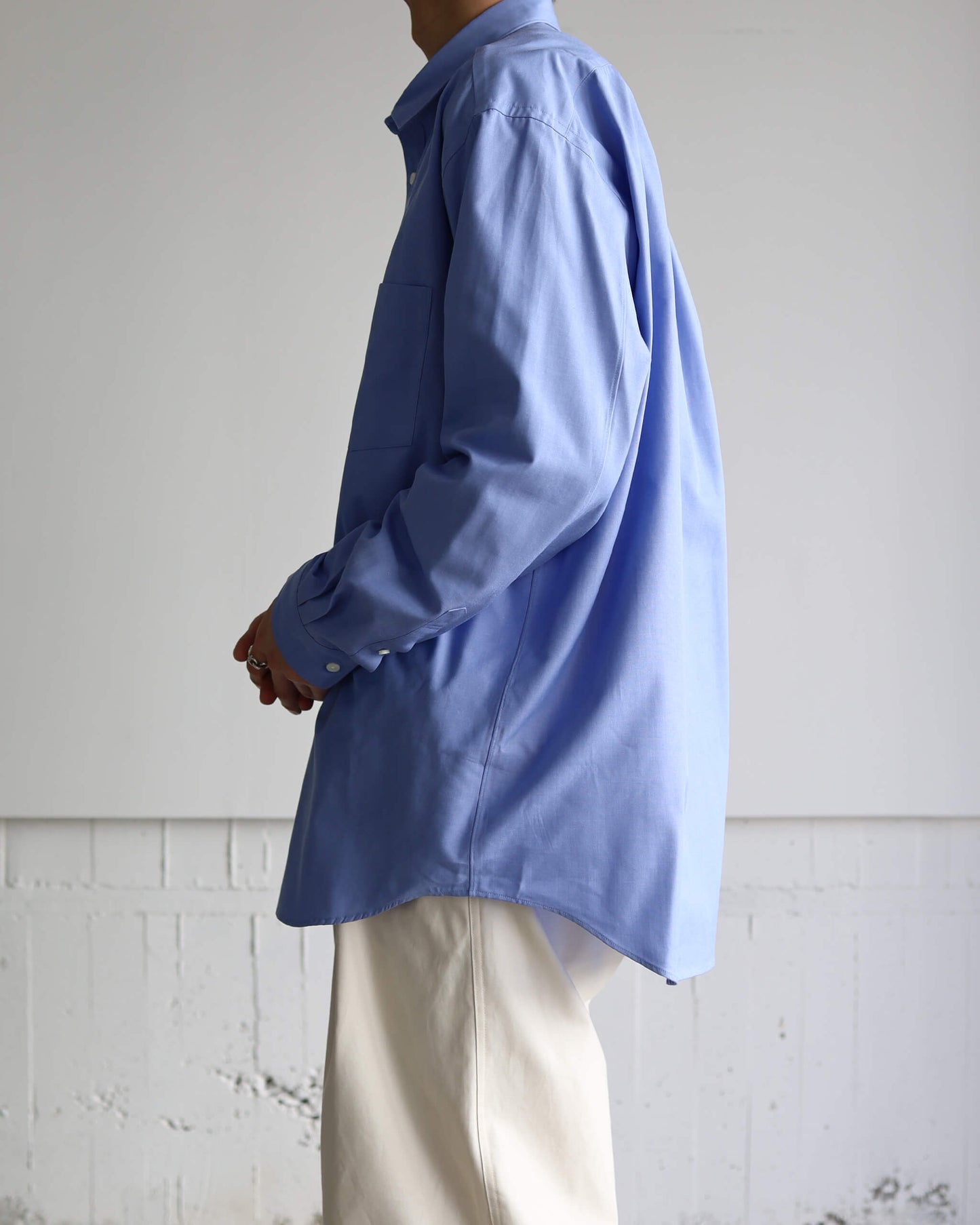 Simpson's poplin - R shirt "Wedgewood Blue"
