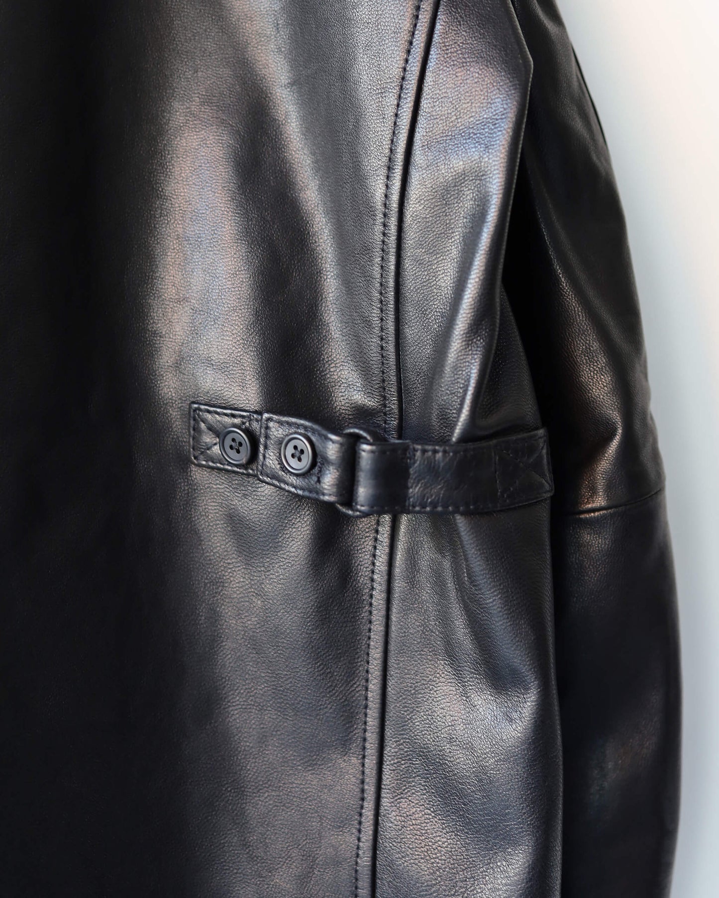 LEATHER WORK JACKET "BLACK"