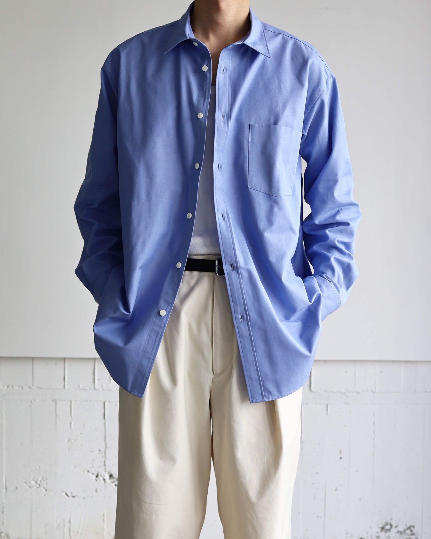 Simpson's poplin - R shirt "Wedgewood Blue"