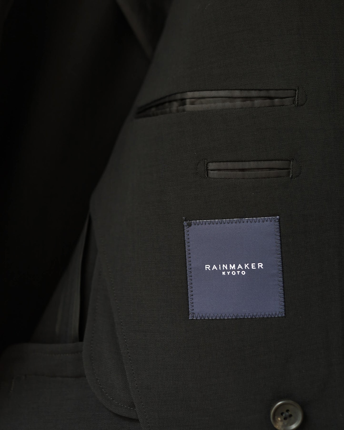 MELANGE TWILL DOUBLE BREASTED JACKET "BLACK"