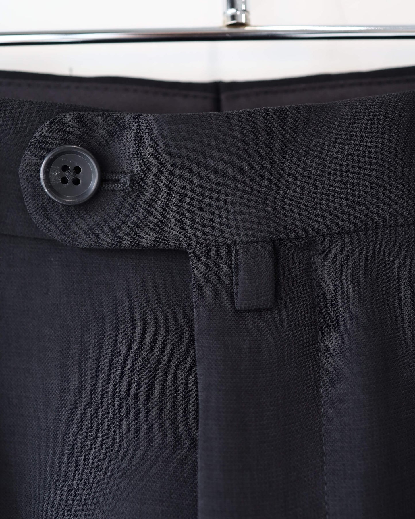 MELANGE TWILL WIDE TROUSERS "BLACK"