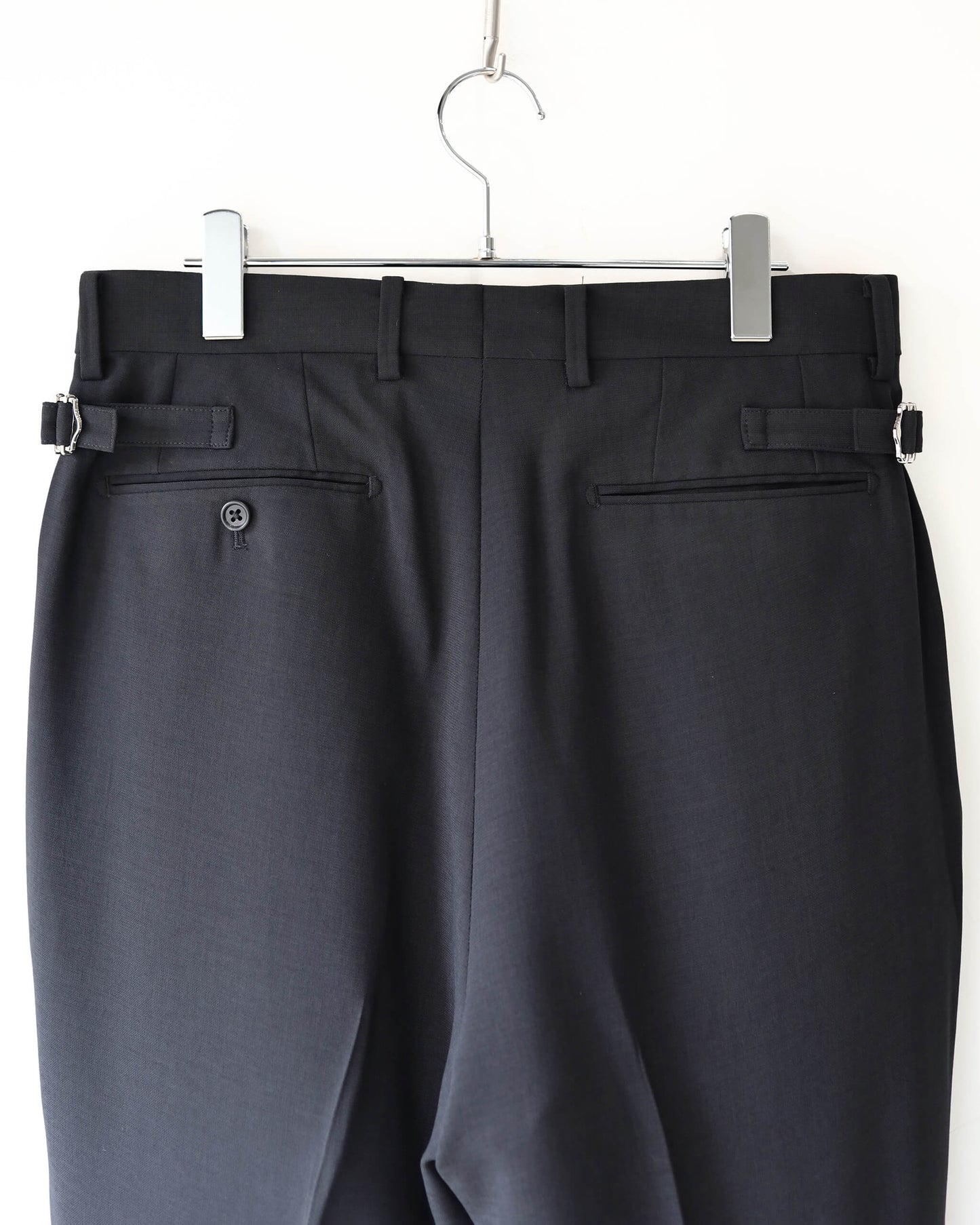 MELANGE TWILL WIDE TROUSERS "BLACK"