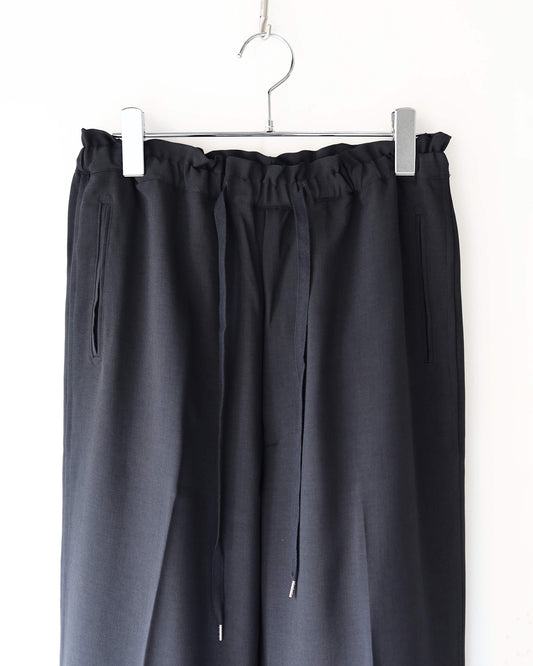 MELANGE TWILL DOUGI PANTS "BLACK"