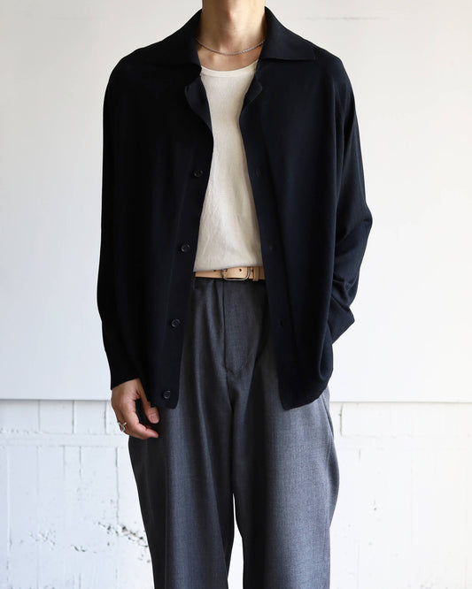 SILK x CASHMERE CARDIGAN "BLACK"