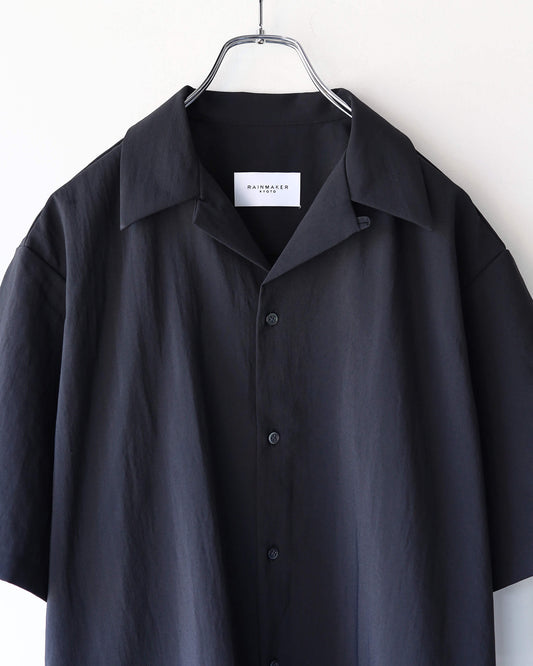 OPEN COLLAR SHIRT "BLACK"