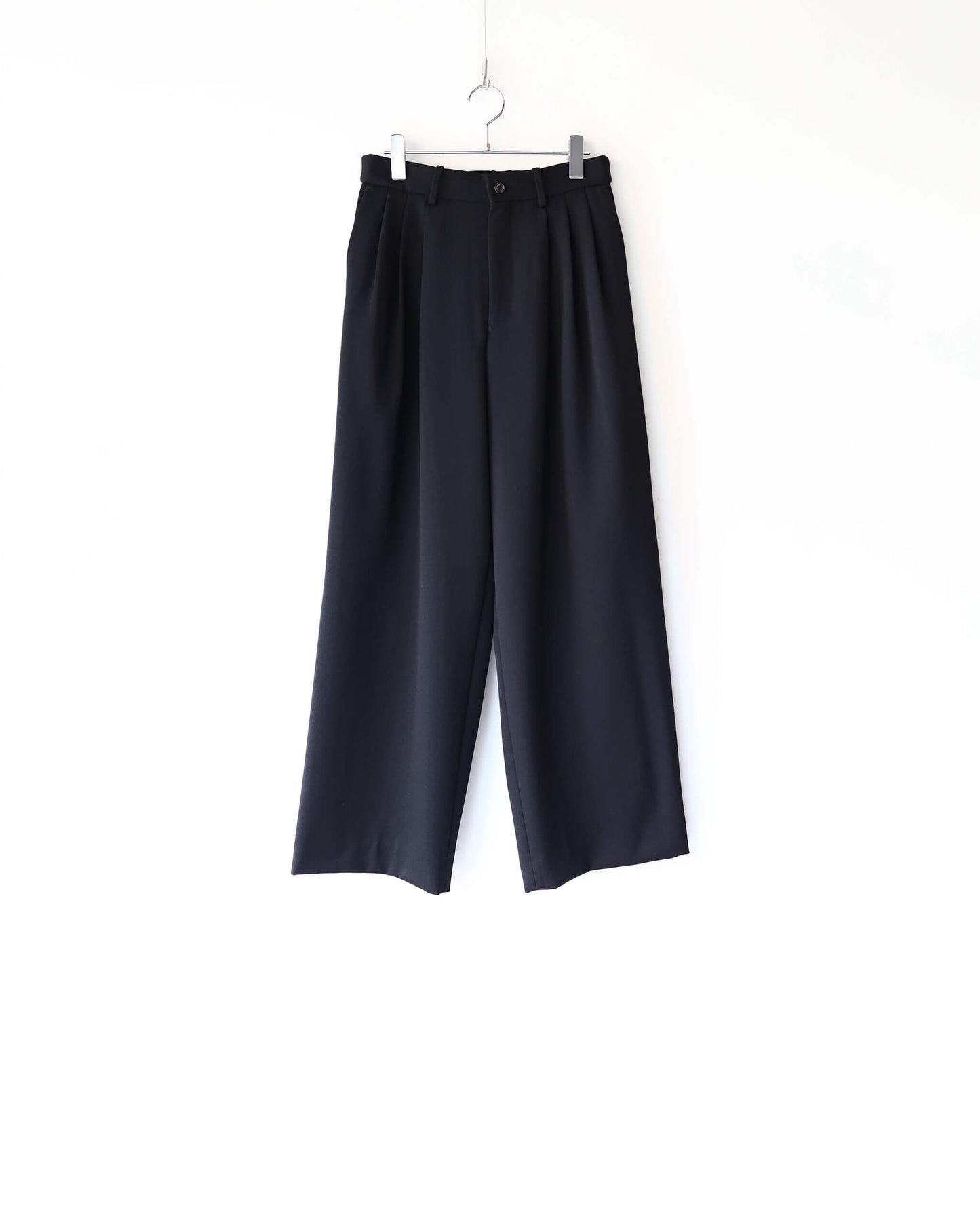 TRIPLE PLEATED TROUSERS POLWARTH TUXEDO CLOTH "BLACK"