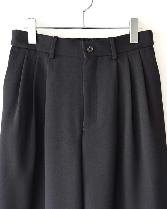 TRIPLE PLEATED TROUSERS POLWARTH TUXEDO CLOTH "BLACK"