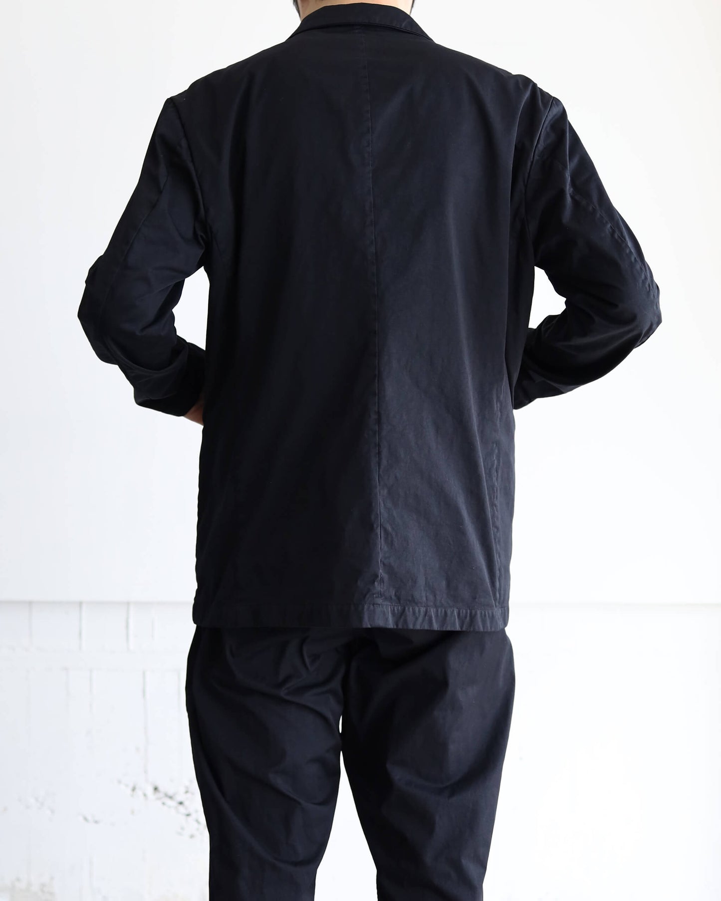 GARMENT DYE NYLON TWILL / 2B JACKET "BLACK"