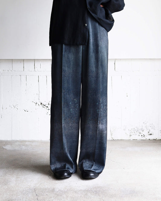 SINGLE TUCK WIDE TROUSER "Black"