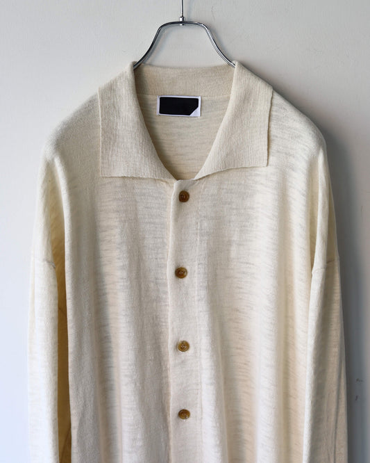 SLAB GAUZE KNIT SHIRT "OFF WHITE"