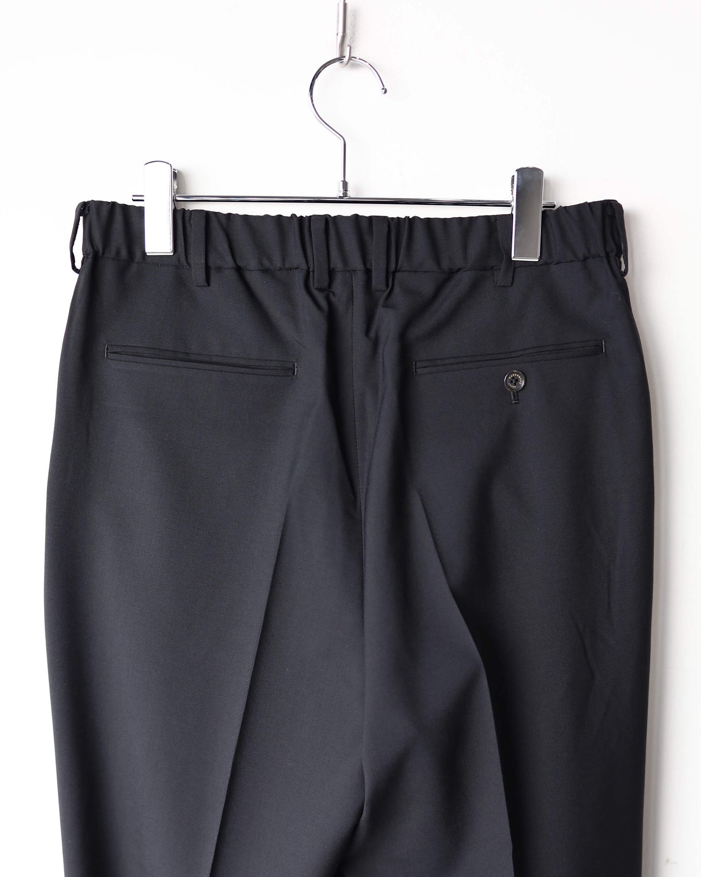 CLASSIC FIT DOUBLE PLEATED TROUSERS ORGANIC WOOL 2/80 TROPICAL "BLACK"