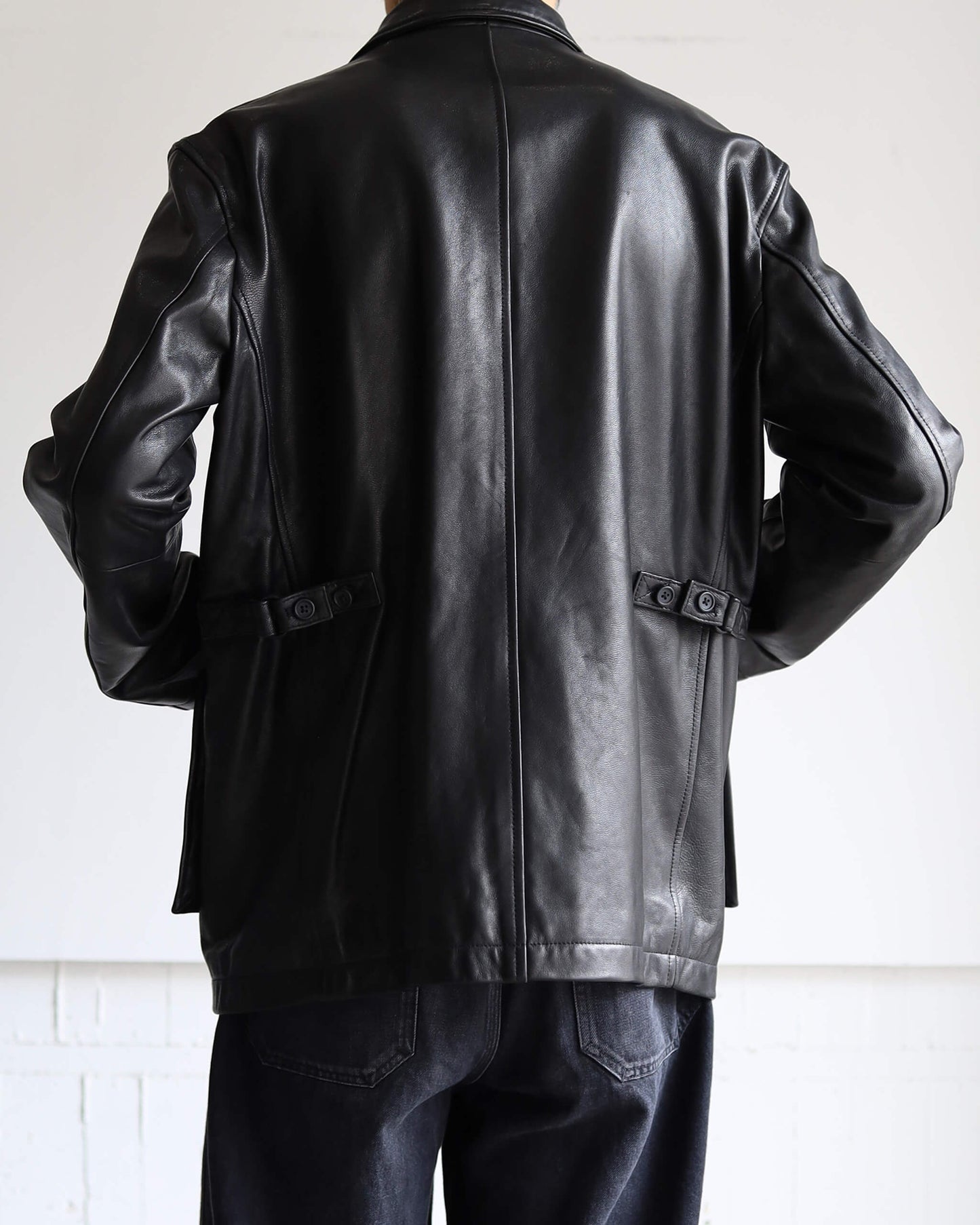 LEATHER WORK JACKET "BLACK"