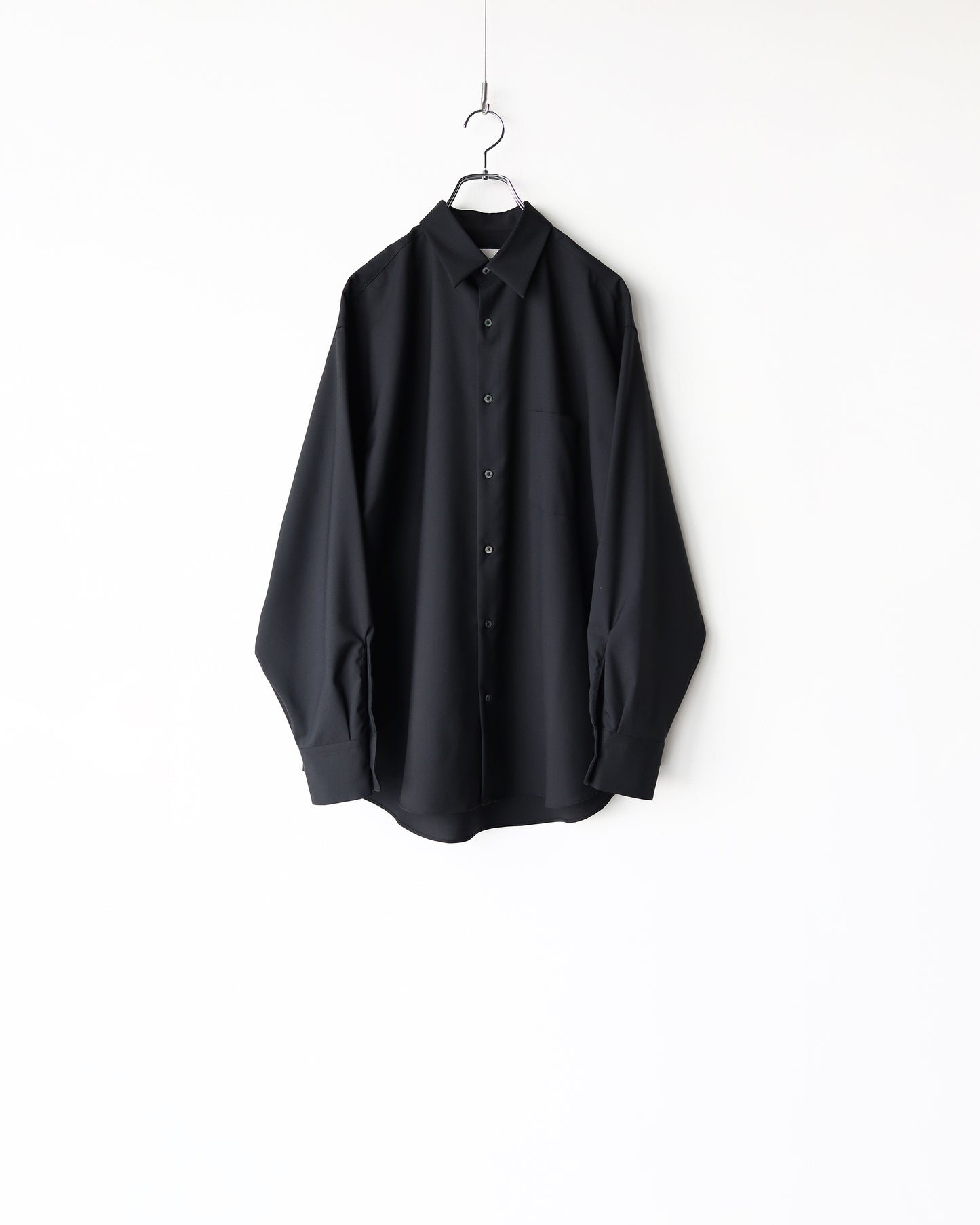 COMFORT FIT SHIRT ORGANIC WOOL 2/80 TROPICAL "BLACK"