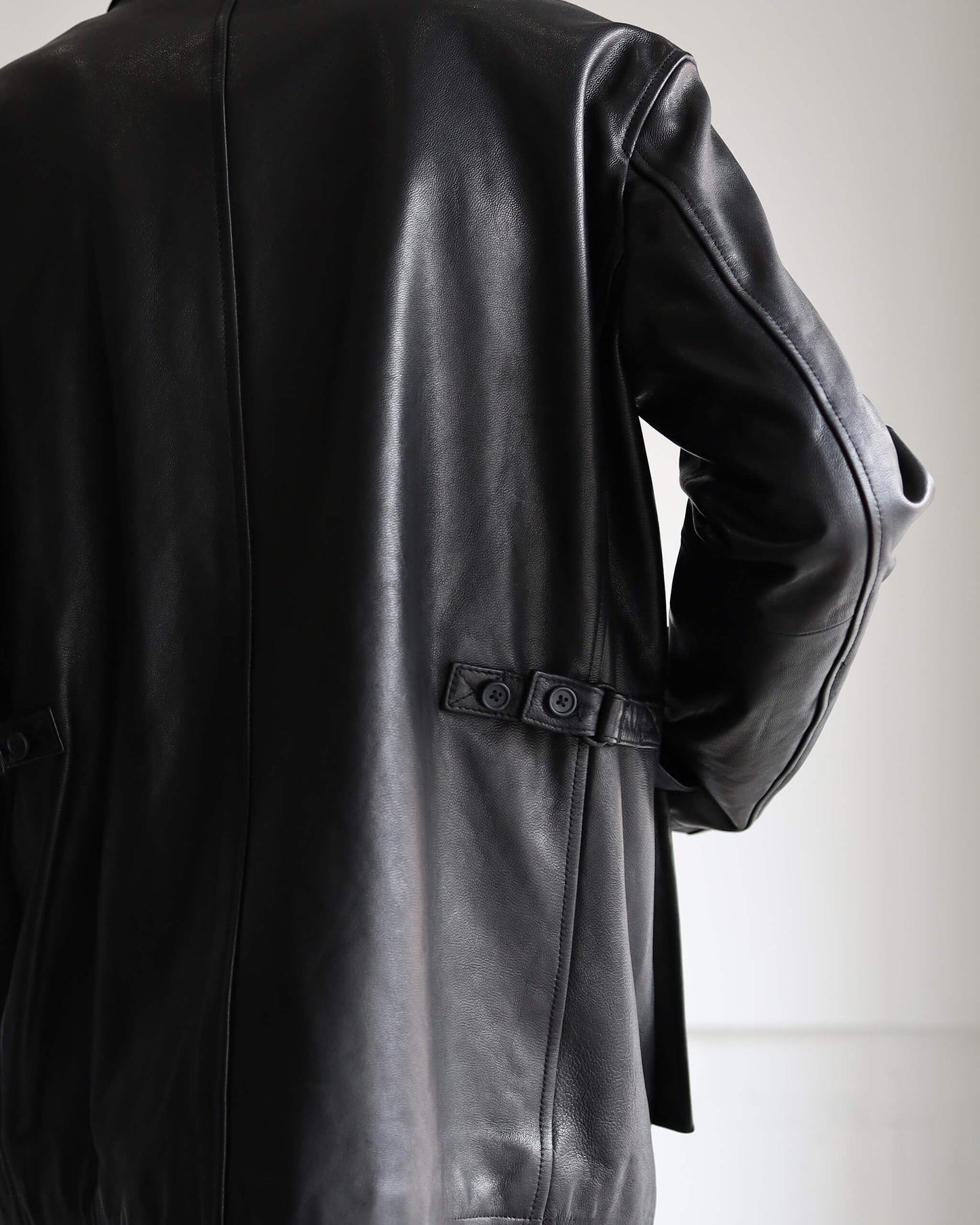 LEATHER WORK JACKET "BLACK"