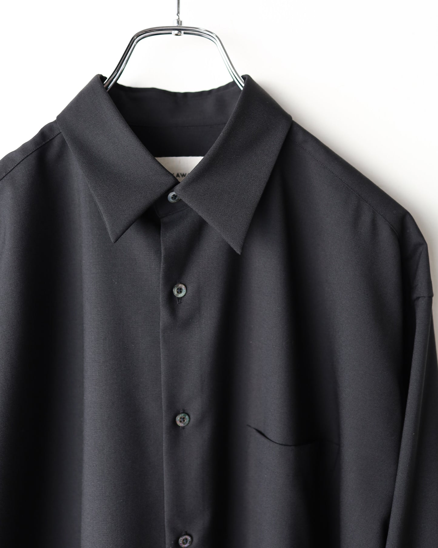 COMFORT FIT SHIRT ORGANIC WOOL 2/80 TROPICAL "BLACK"