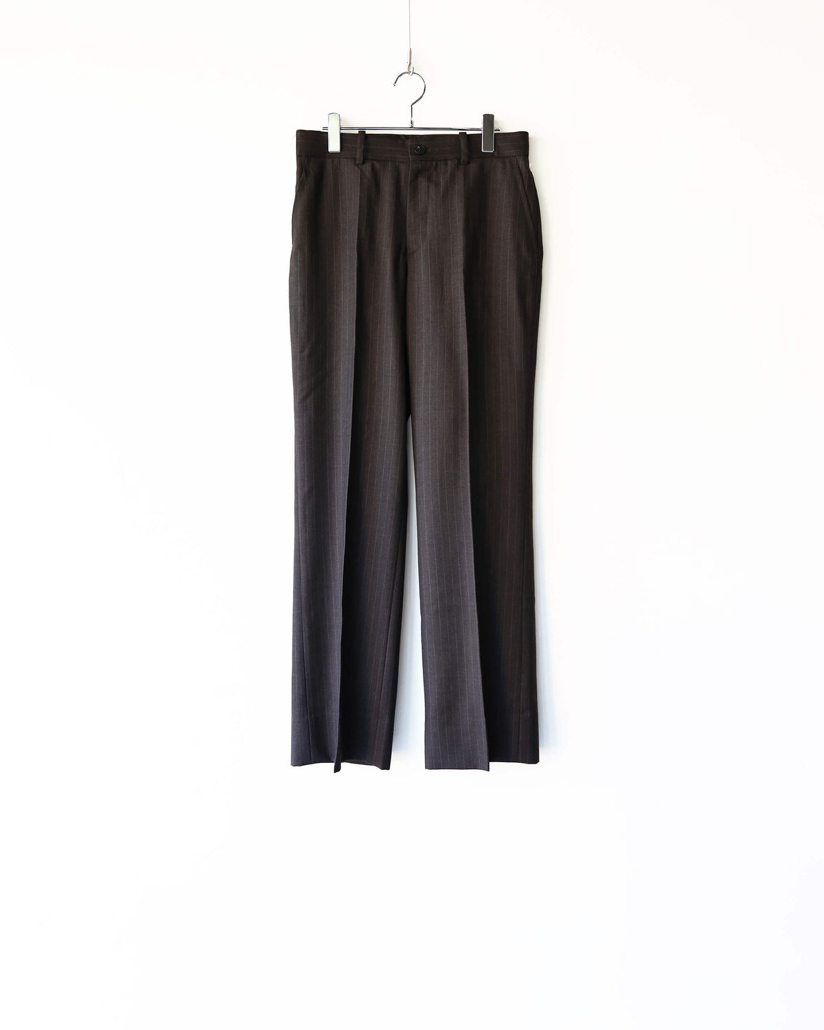 SLIM TROUSERS "DARK BROWN STRIPE"