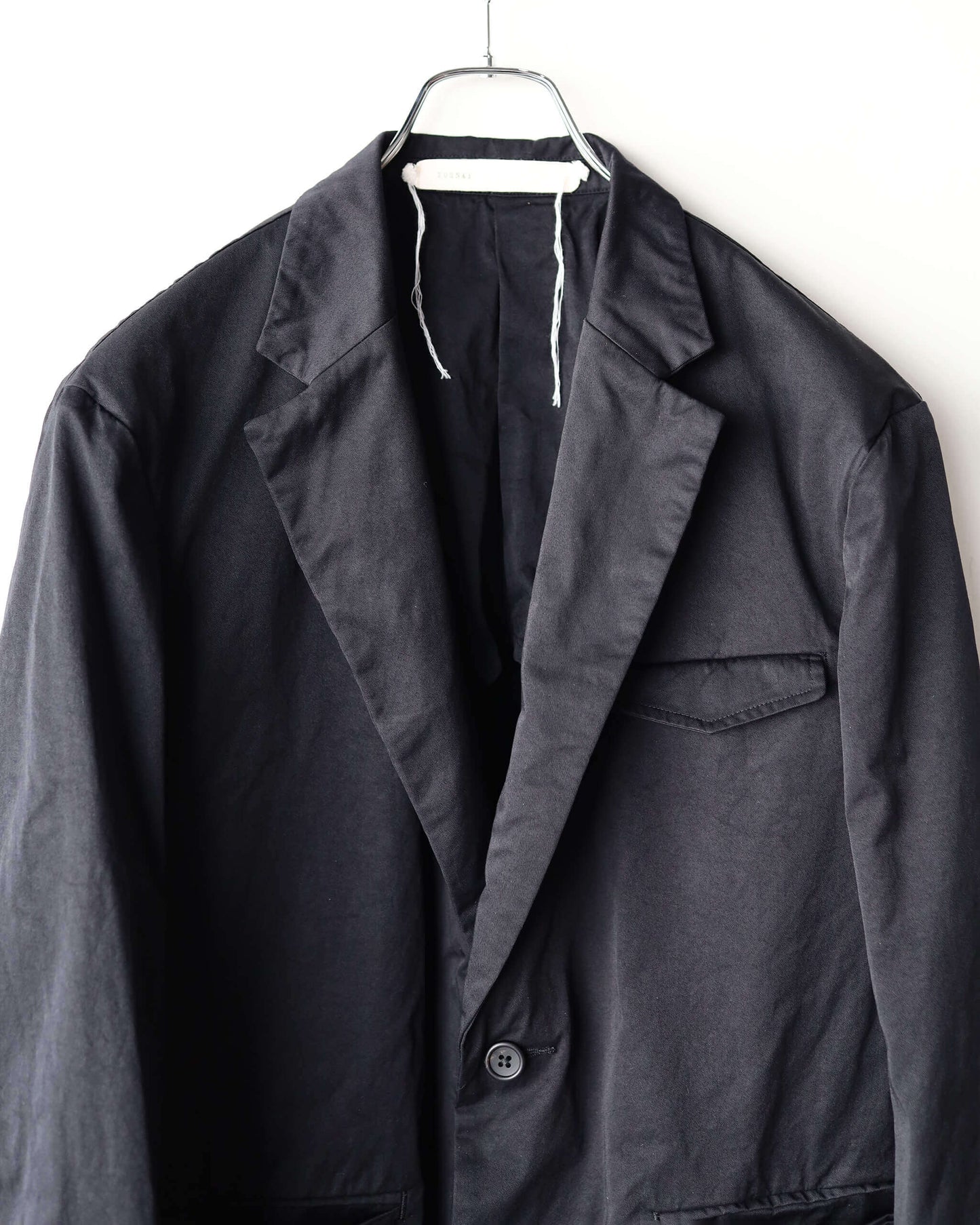GARMENT DYE NYLON TWILL / 2B JACKET "BLACK"