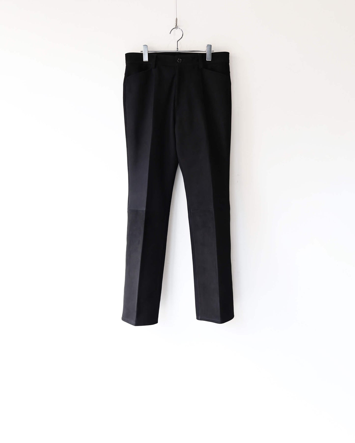 SUEDE SEMI-FLARE PANTS "BLACK"