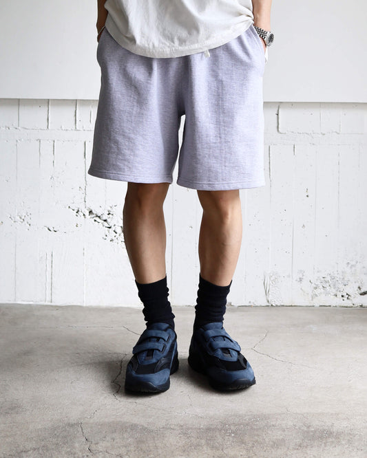 GYM SHORTS ORGANIC COTTON HEAVY FLEECE "ASH GRAY"