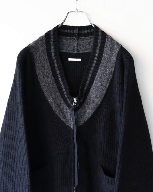 CABLE KNIT CARDIGAN "Bk"