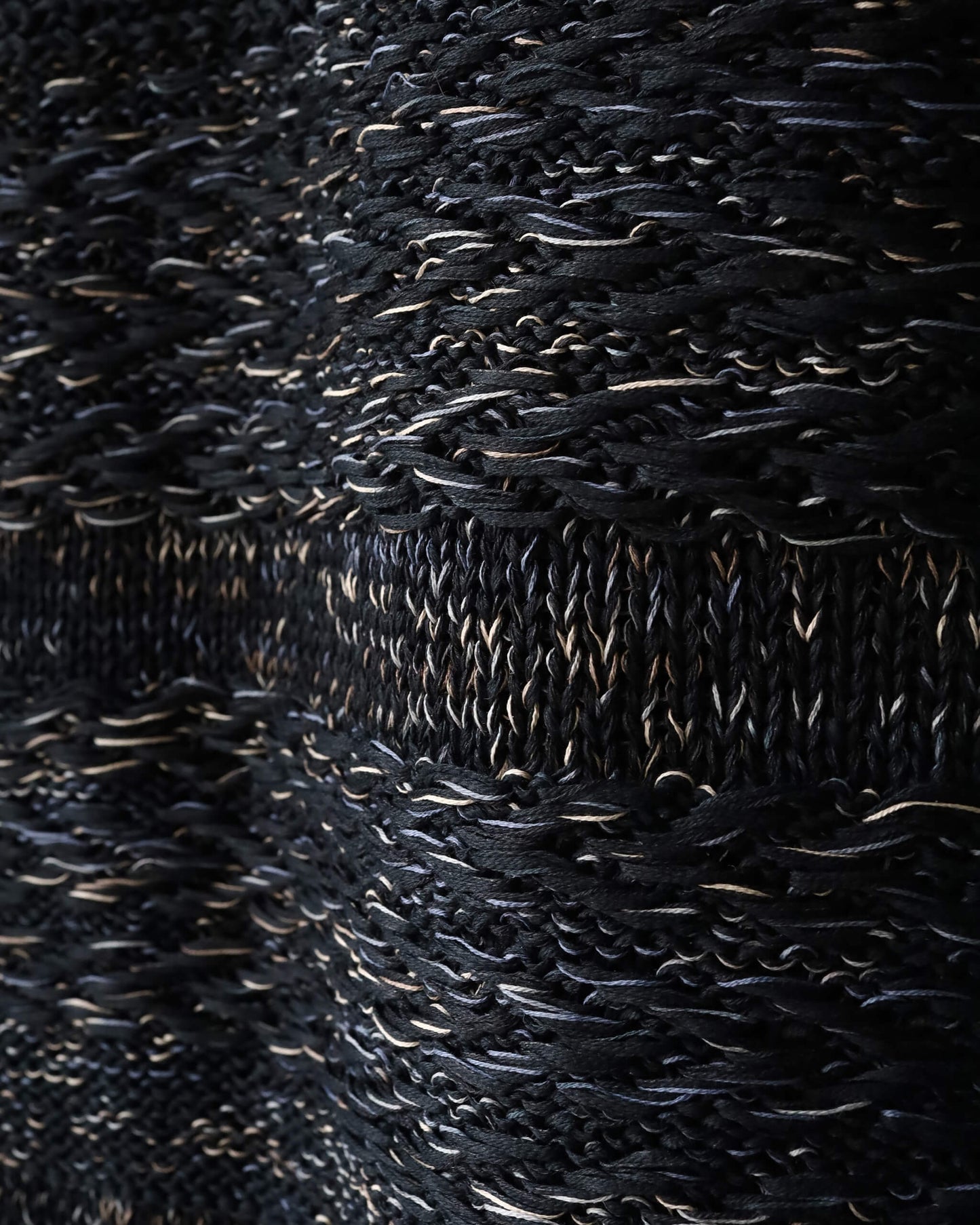 HAND KNIT CARDIGAN "BLACK"