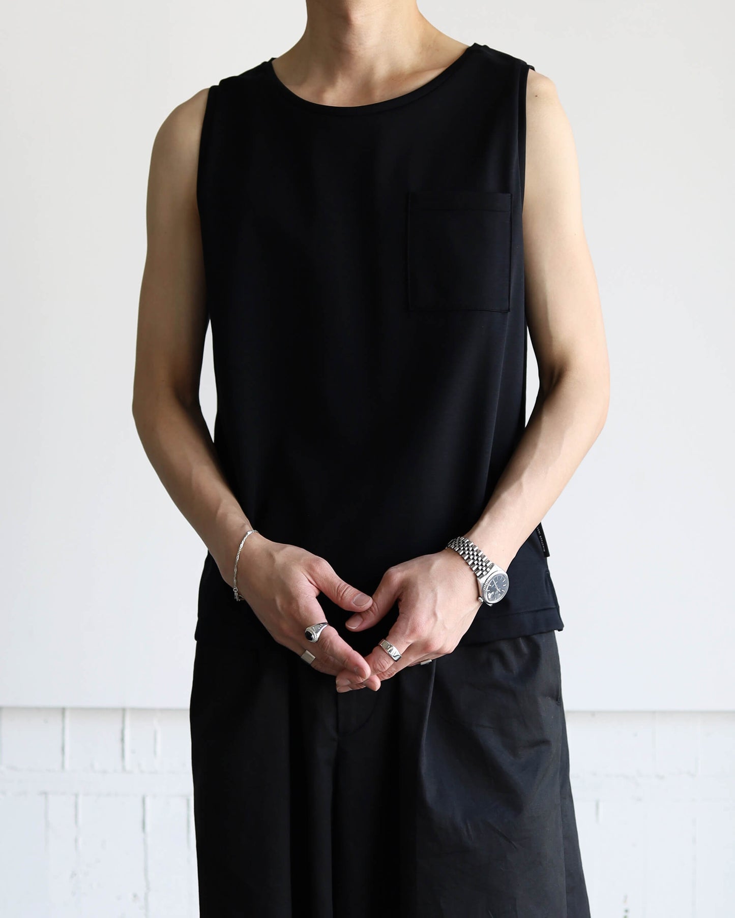 EXTRA FINE TANK TOP "BLACK"