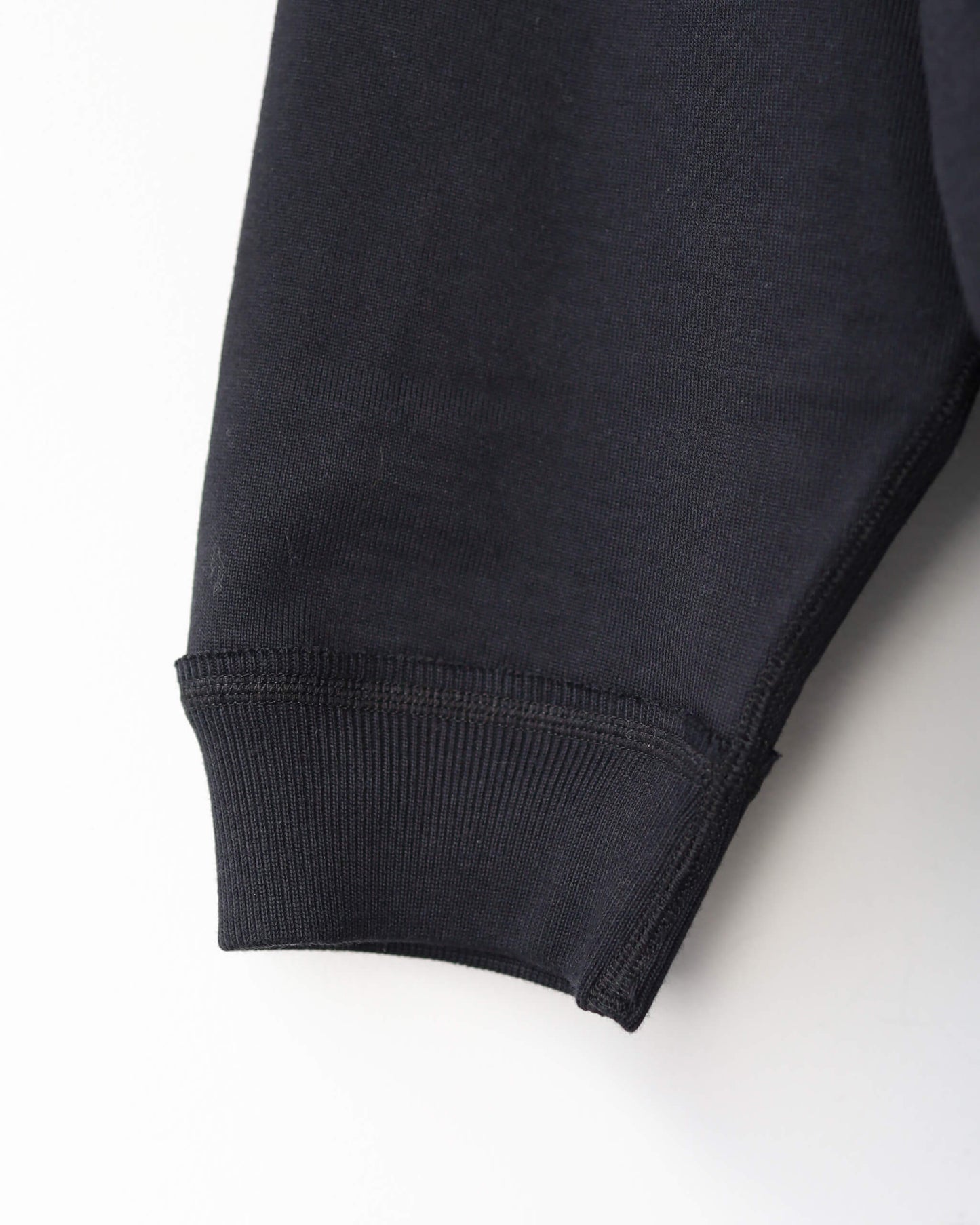 QUARTER ZIP PULL OVER ORGANIC COTTON HEAVY FLEECE "BLACK"