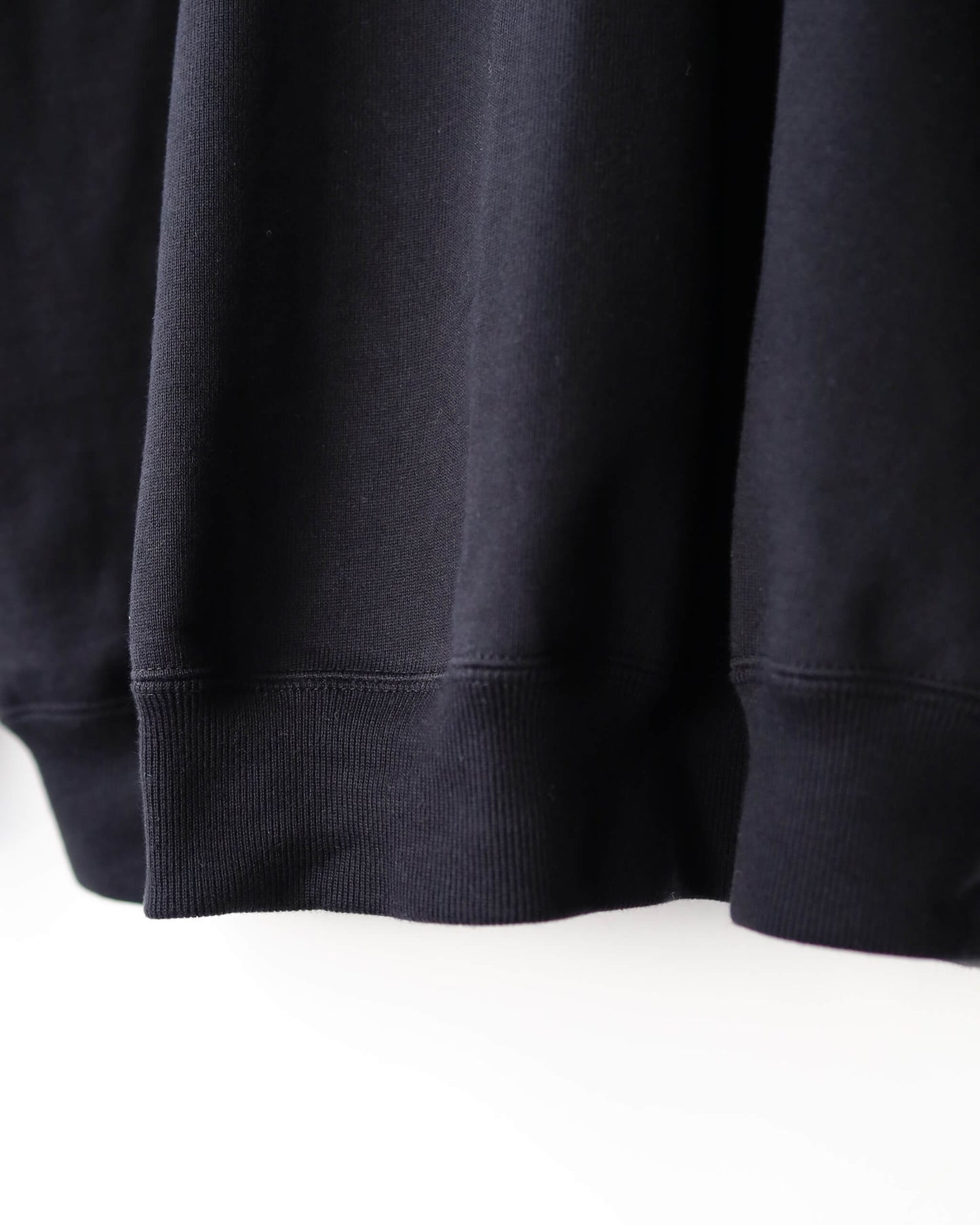QUARTER ZIP PULL OVER ORGANIC COTTON HEAVY FLEECE "BLACK"