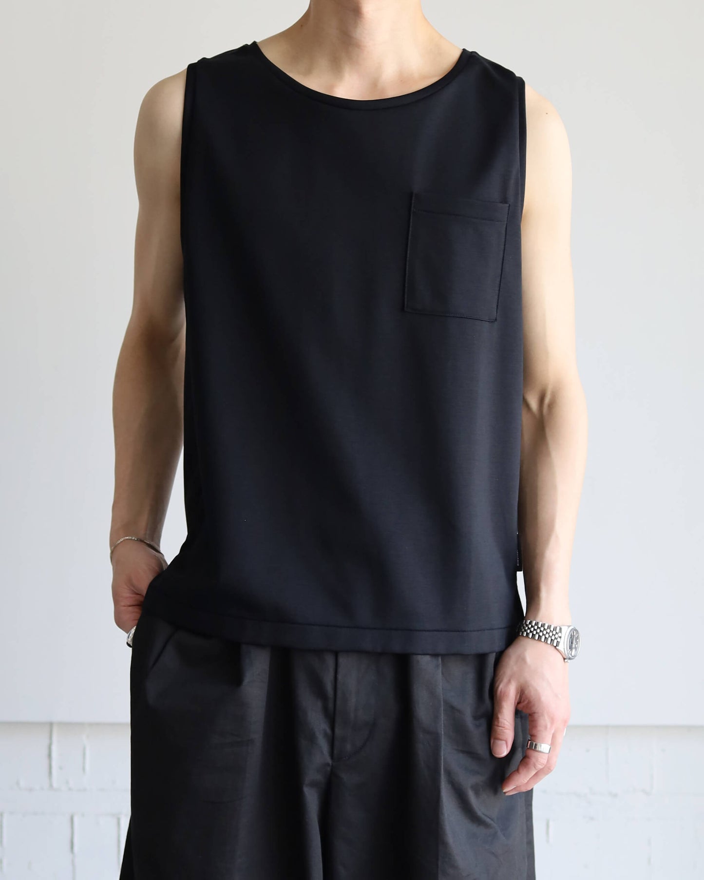 EXTRA FINE TANK TOP "BLACK"