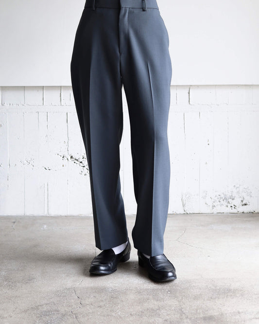 FLAT TAPERED TROUSERS ORGANIC WOOL SURVIVAL CLOTH®︎ "DOLPHIN GRAY"