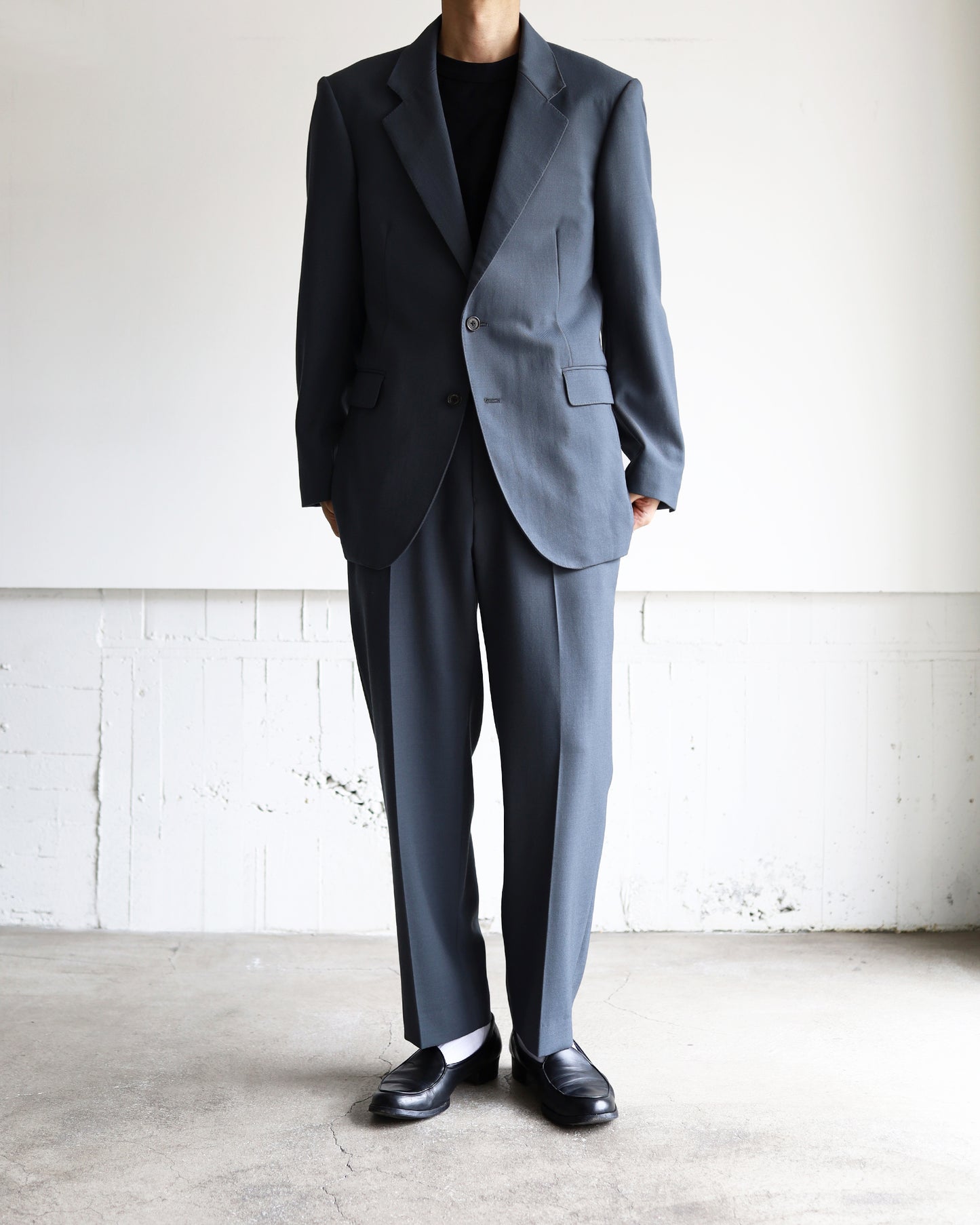FLAT TAPERED TROUSERS ORGANIC WOOL SURVIVAL CLOTH®︎ "DOLPHIN GRAY"