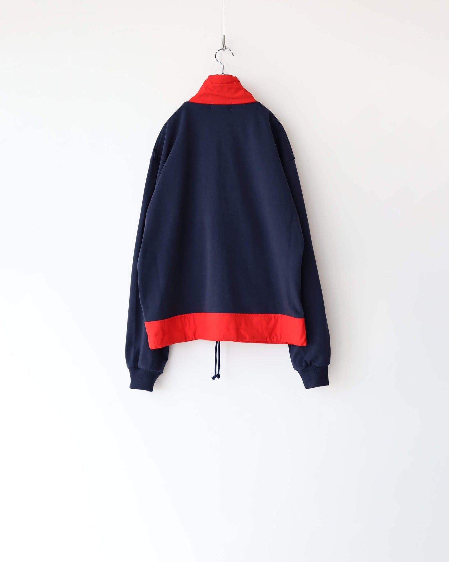 STAND COLLAR HALF ZIP SWEAT "NAVY × RED"