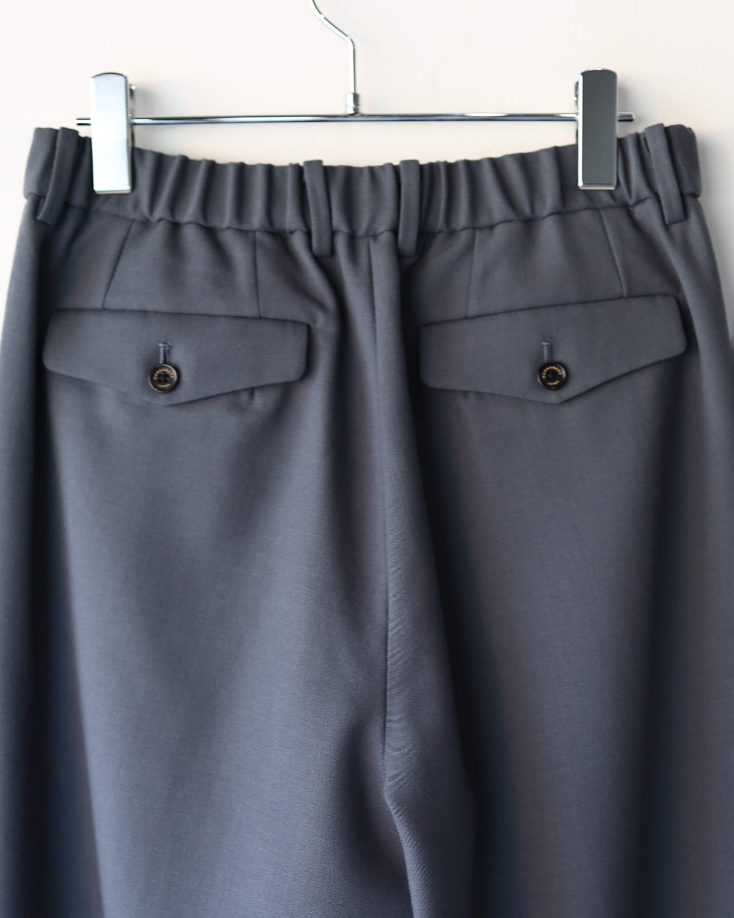 TRIPLE PLEATED WIDE TROUSERS ORGANIC WOOL SURVIVAL CLOTH®︎ "DOLPHIN GRAY"