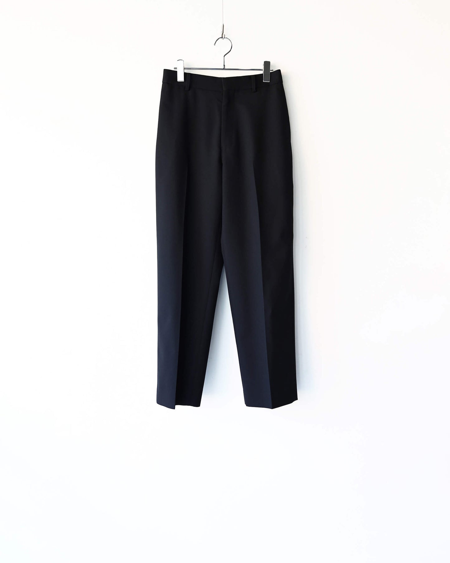 FLAT TAPERED TROUSERS ORGANIC WOOL SURVIVAL CLOTH®︎ "BLACK"