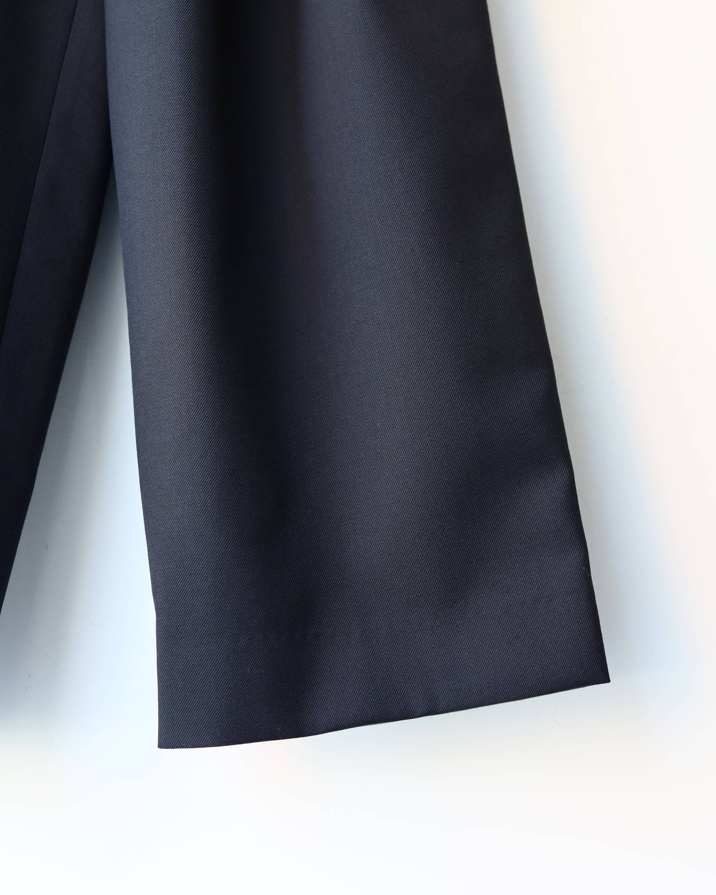 TRIPLE PLEATED WIDE TROUSERS ORGANIC WOOL SURVIVAL CLOTH®︎ "BLACK"
