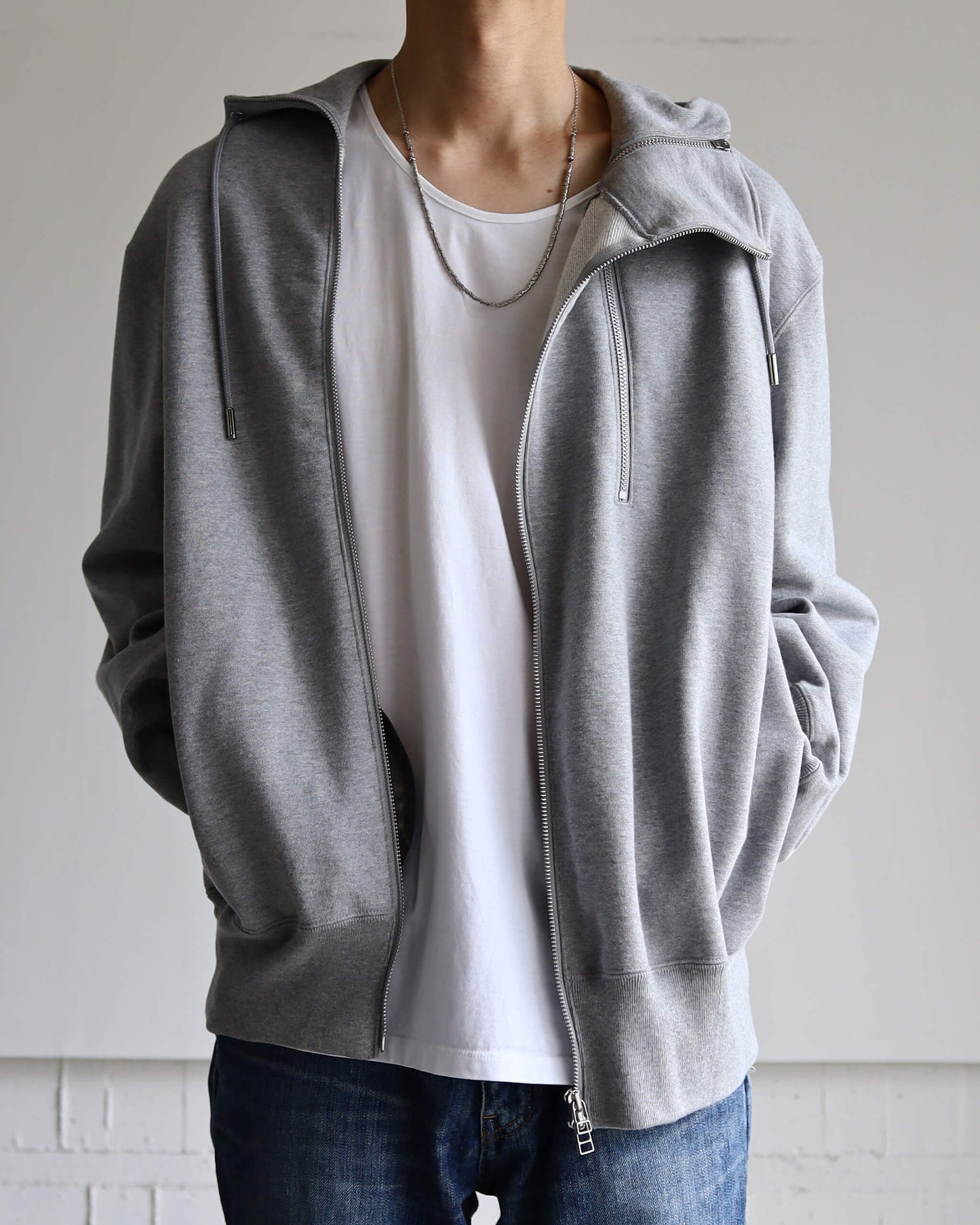 DOUBLE FRONT SWEAT HOODIE "Gr"