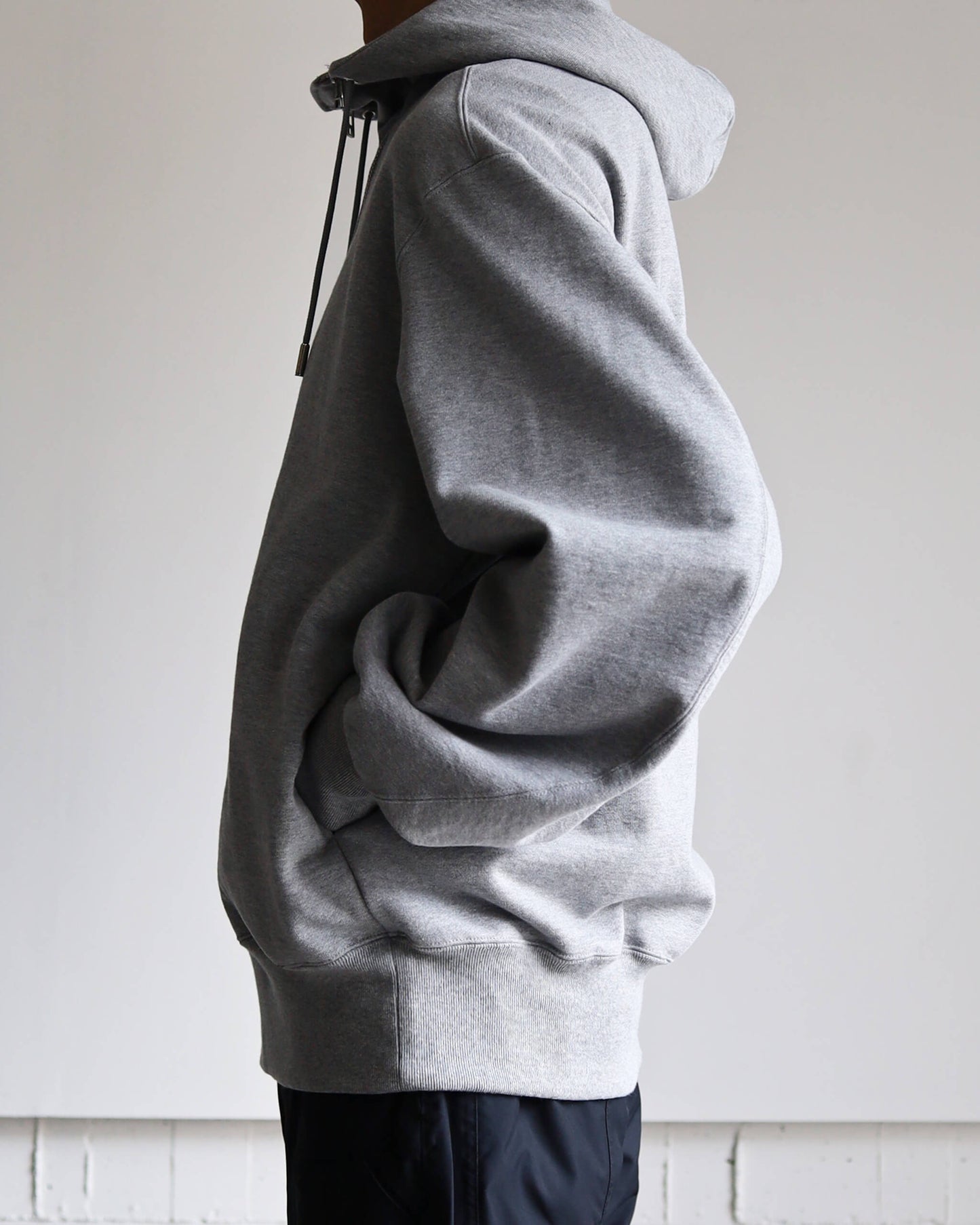 DOUBLE FRONT SWEAT HOODIE "Gr"