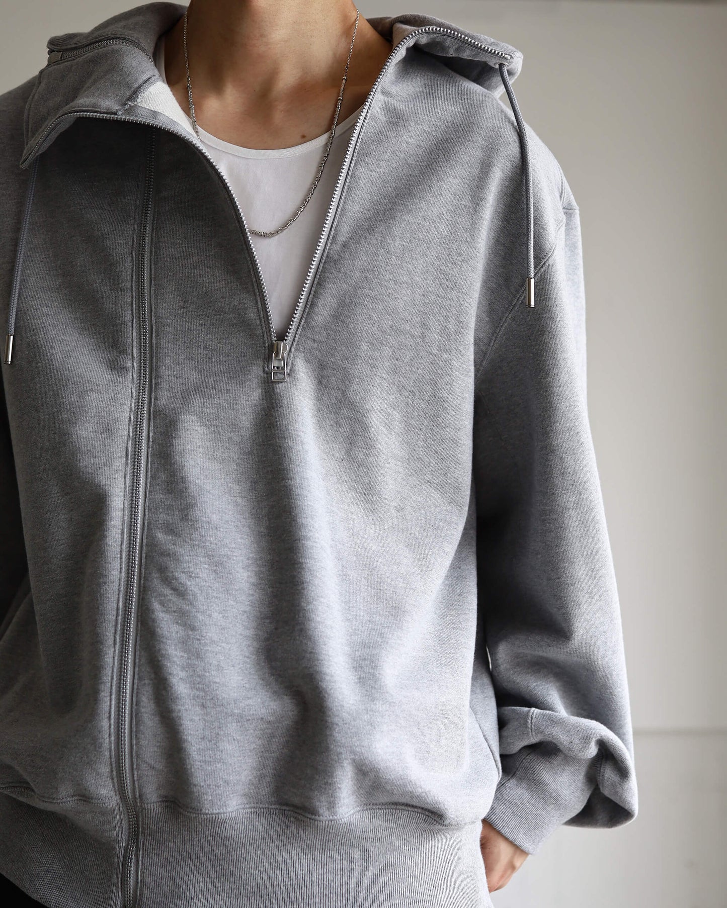 DOUBLE FRONT SWEAT HOODIE "Gr"