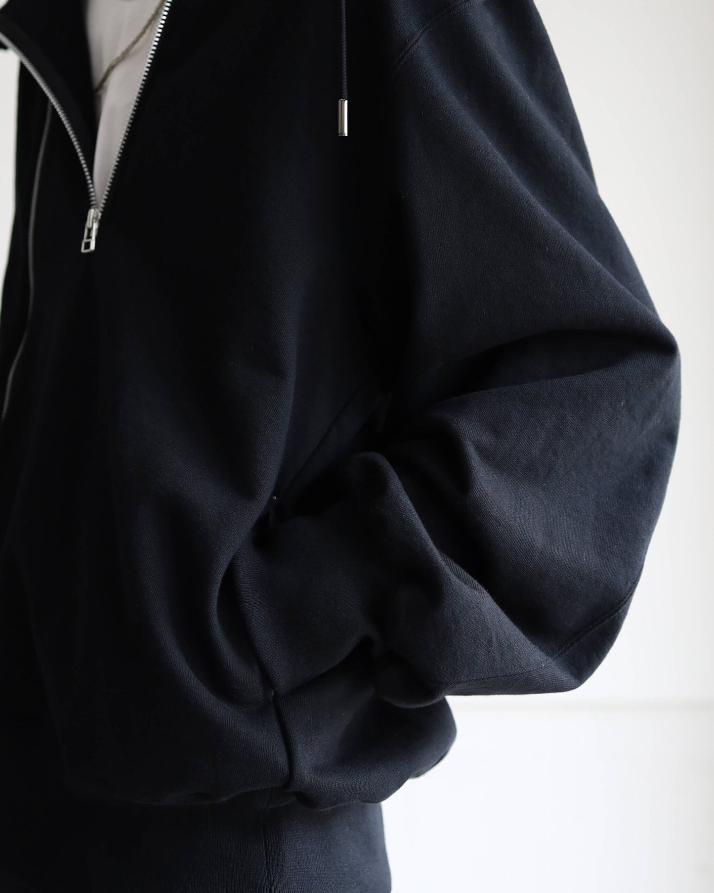 DOUBLE FRONT SWEAT HOODIE "Bk"