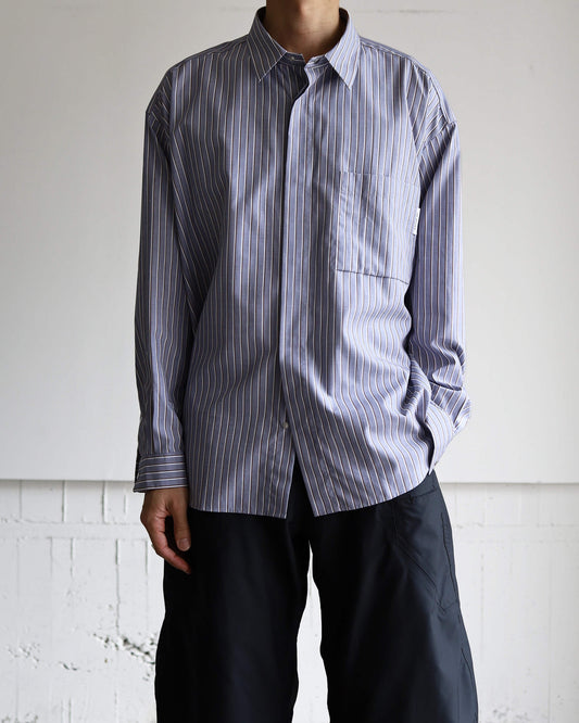 GIZA STRIPE SHIRTS "NAVY"