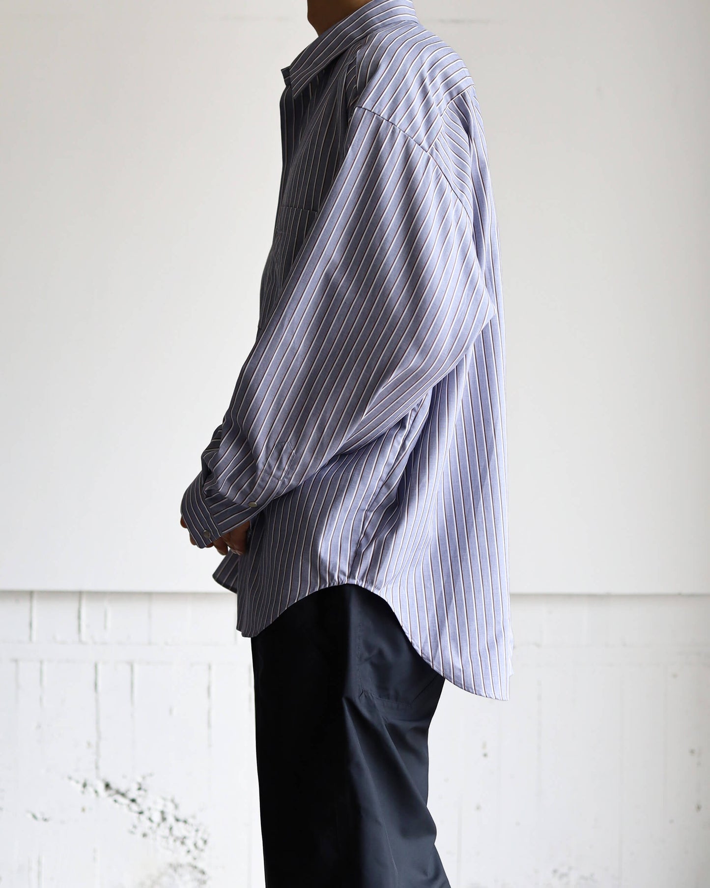 GIZA STRIPE SHIRTS "NAVY"